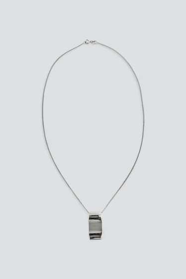 Flat Curve Pendant Necklace - Sterling Silver