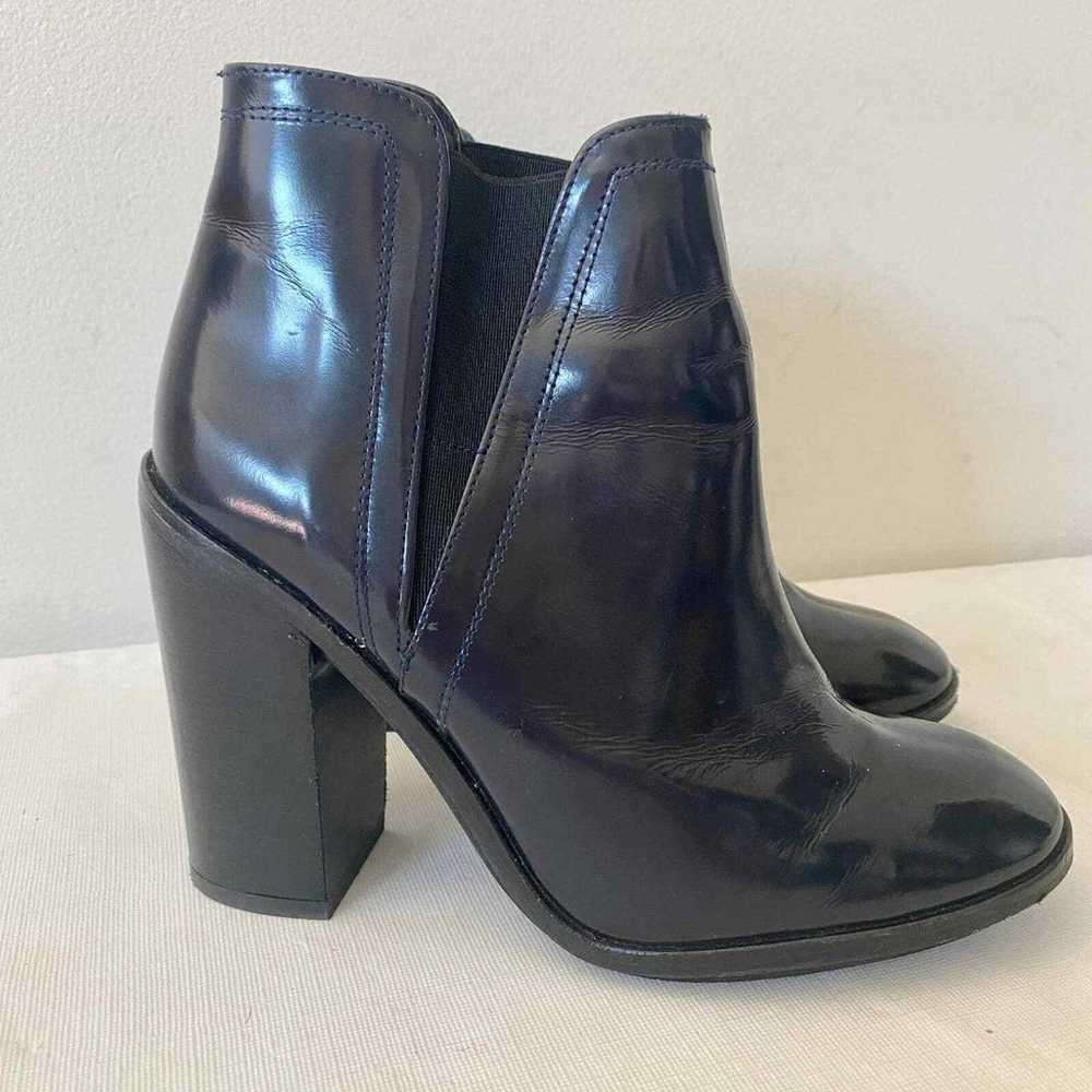 Zara Navy Blue Patent Heeled Ankle Boot Women's U… - image 1