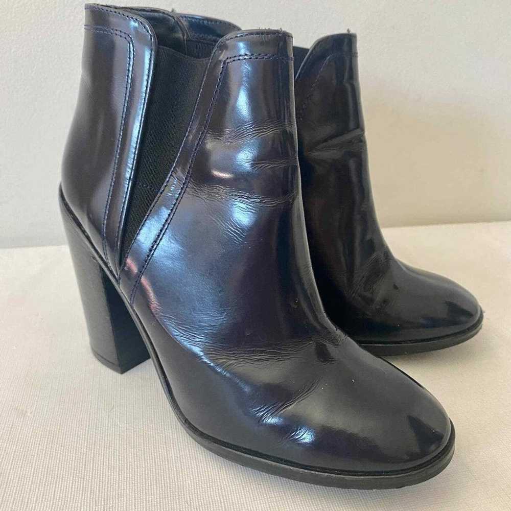 Zara Navy Blue Patent Heeled Ankle Boot Women's U… - image 2