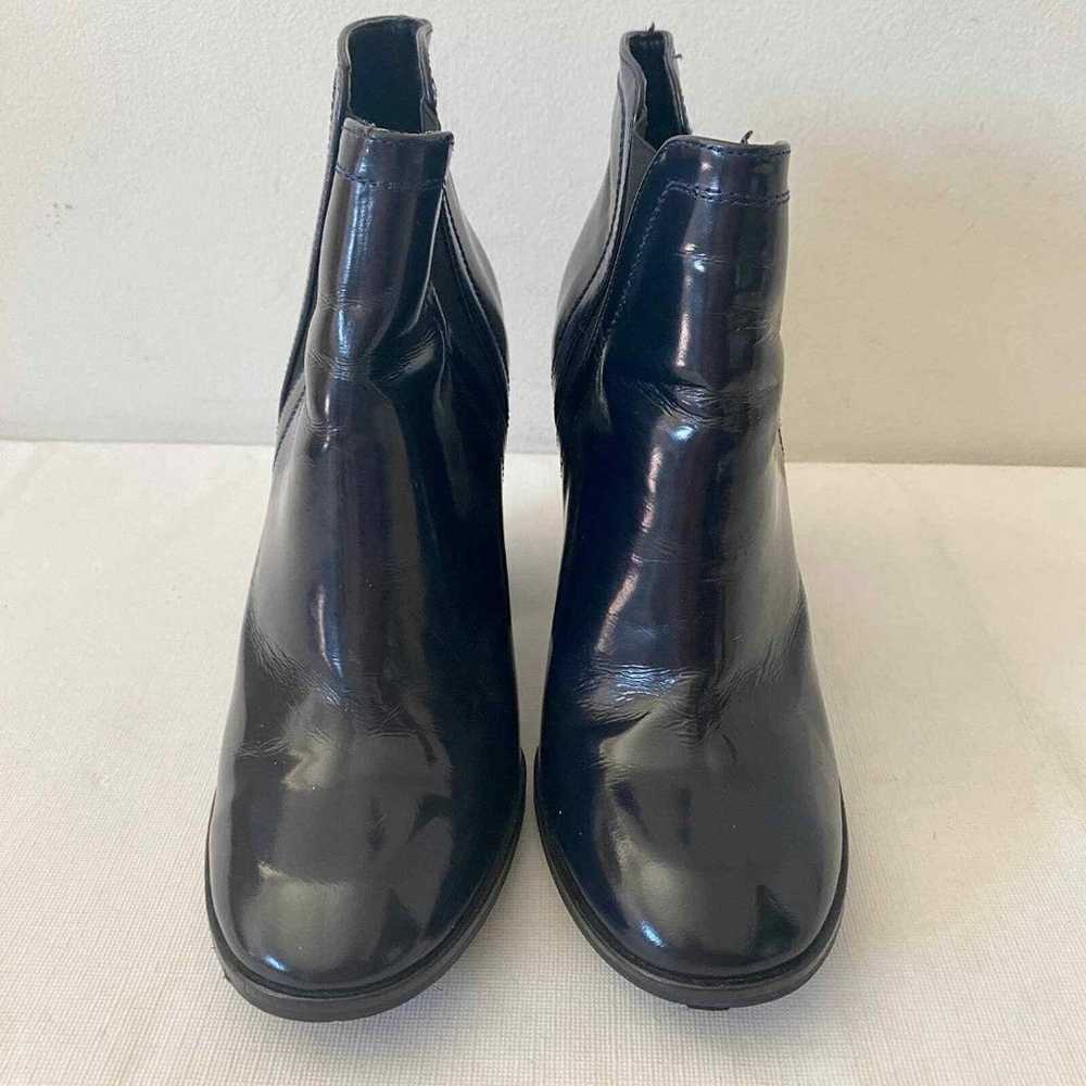 Zara Navy Blue Patent Heeled Ankle Boot Women's U… - image 3