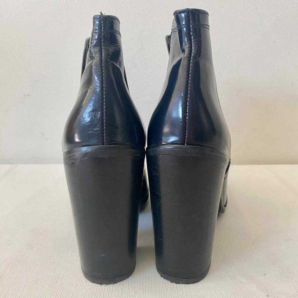 Zara Navy Blue Patent Heeled Ankle Boot Women's U… - image 5