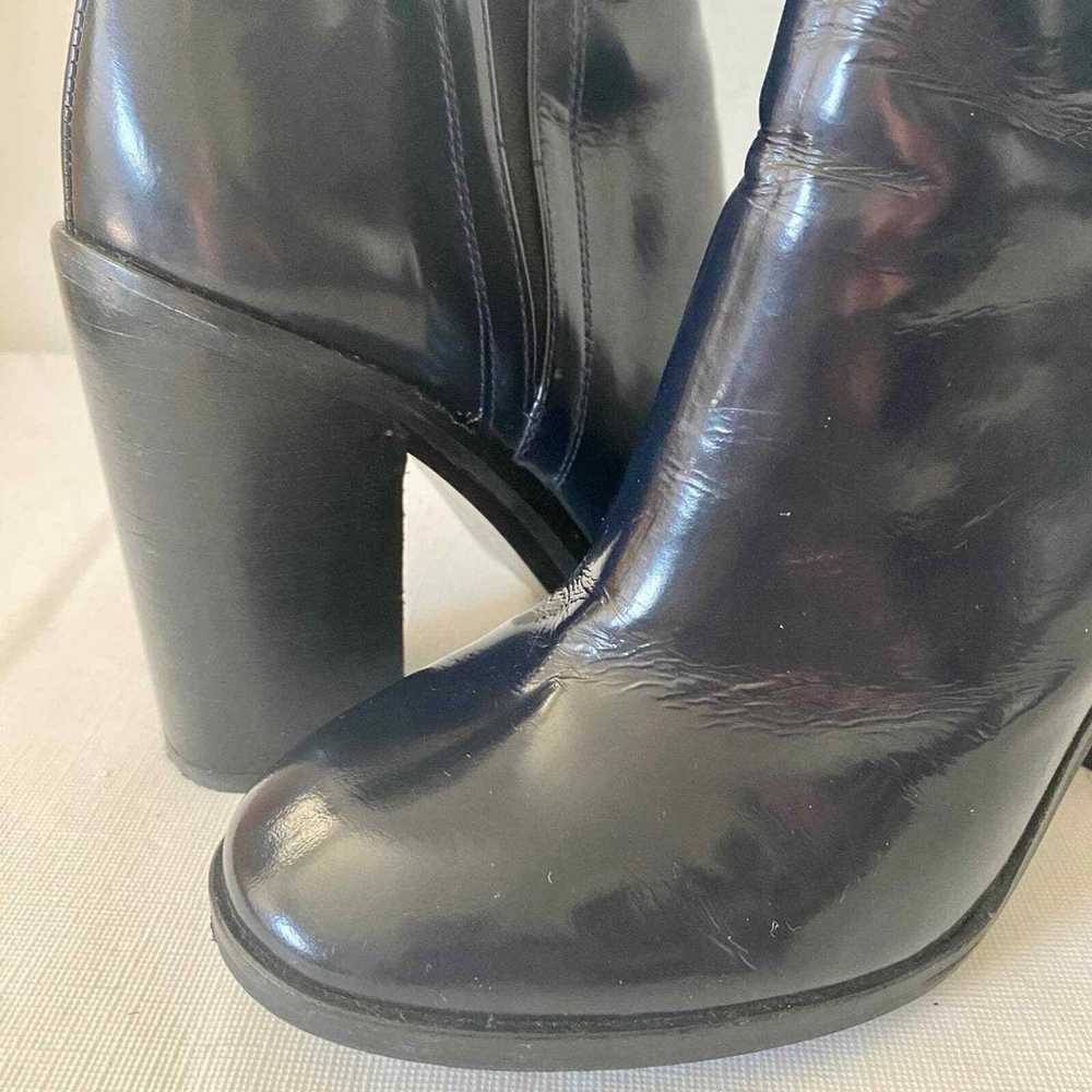 Zara Navy Blue Patent Heeled Ankle Boot Women's U… - image 9