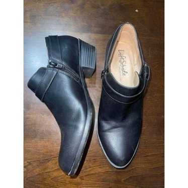 Lifestride black leather heeled booties - image 1