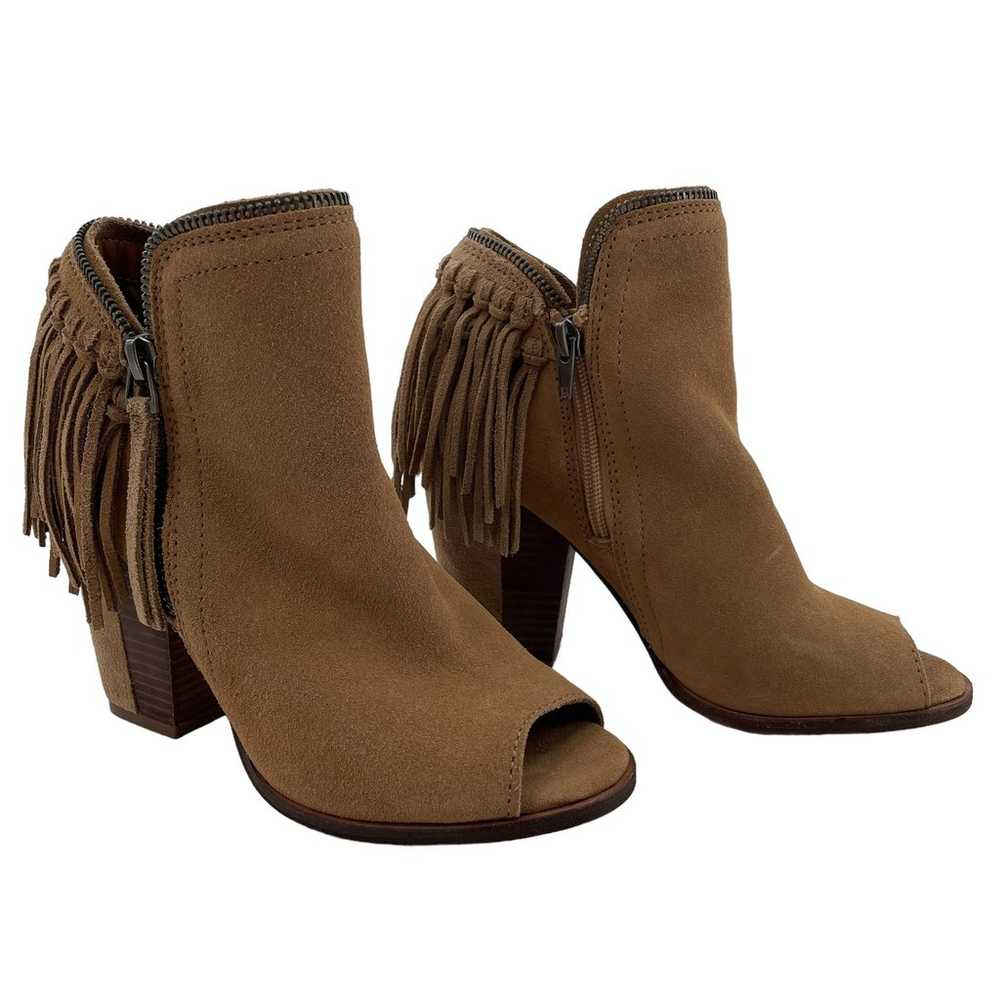 DV by Dolce Vita Brown Suede Fringe Ankle Open To… - image 1