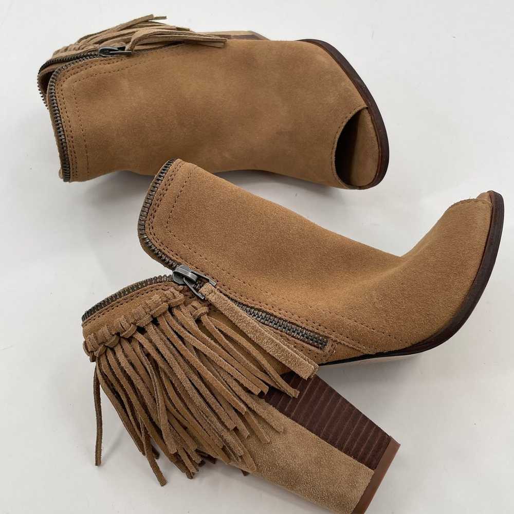 DV by Dolce Vita Brown Suede Fringe Ankle Open To… - image 7