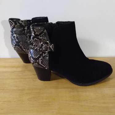 Snake skin ankle boots