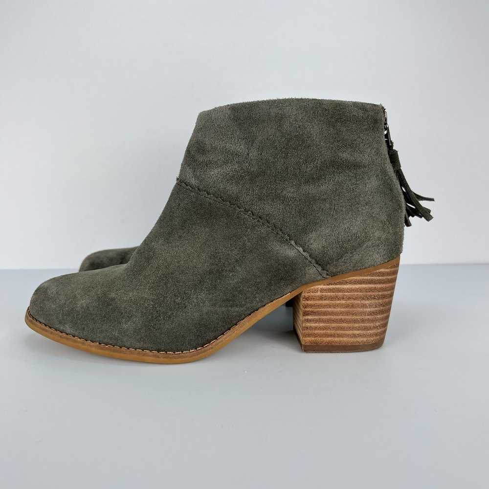TOMS Bootie Green Suede Leather Western Ankle Boo… - image 12