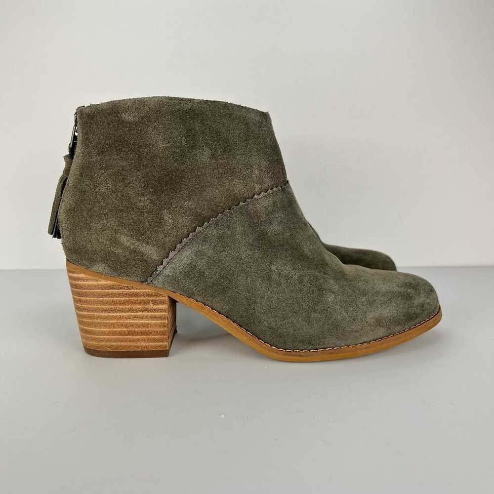 TOMS Bootie Green Suede Leather Western Ankle Boo… - image 4