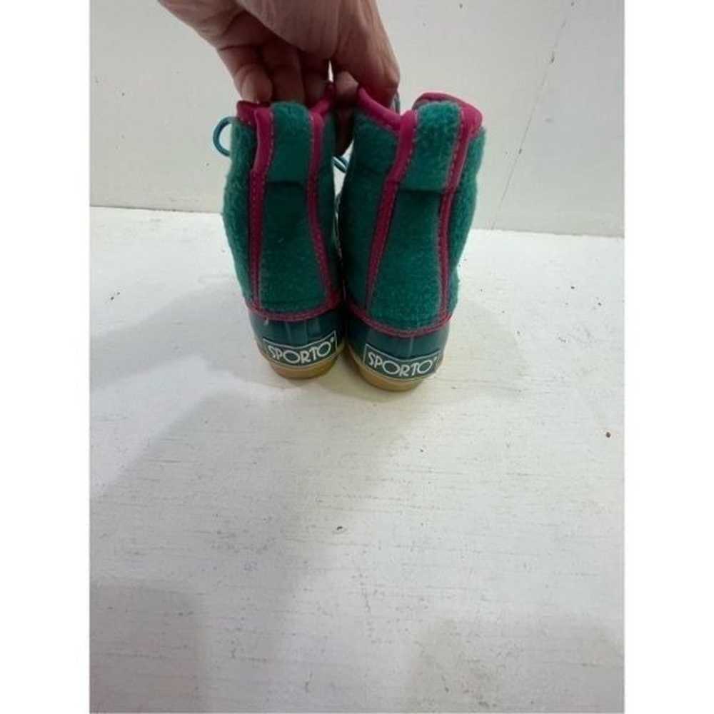 Sporto Green Pink Duck Booties Size 7 - image 3