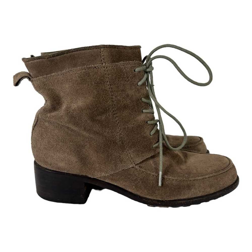 Elizabeth and James Tan Suede Lace-Up Bootie Size… - image 3