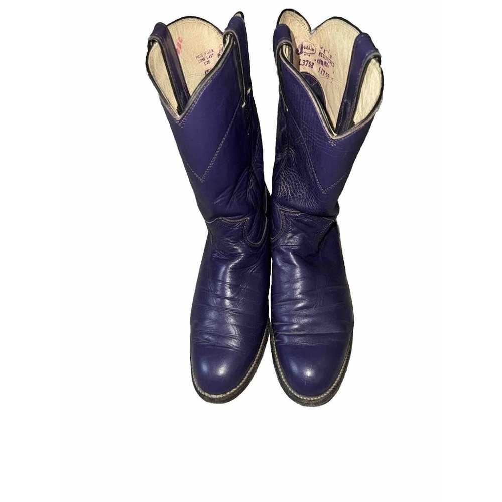 Justin Purple Western Boots 6.5C - image 1