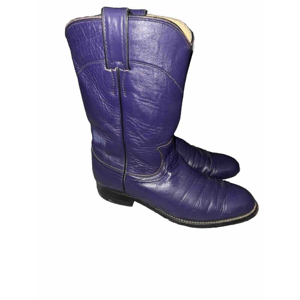 Justin Purple Western Boots 6.5C - image 2