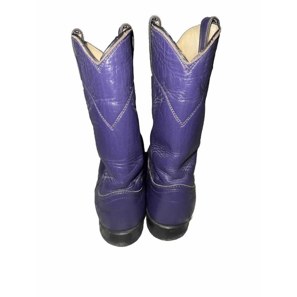 Justin Purple Western Boots 6.5C - image 3