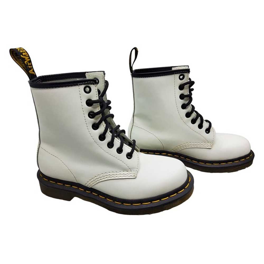 the original dr martens womens white leather lace… - image 3