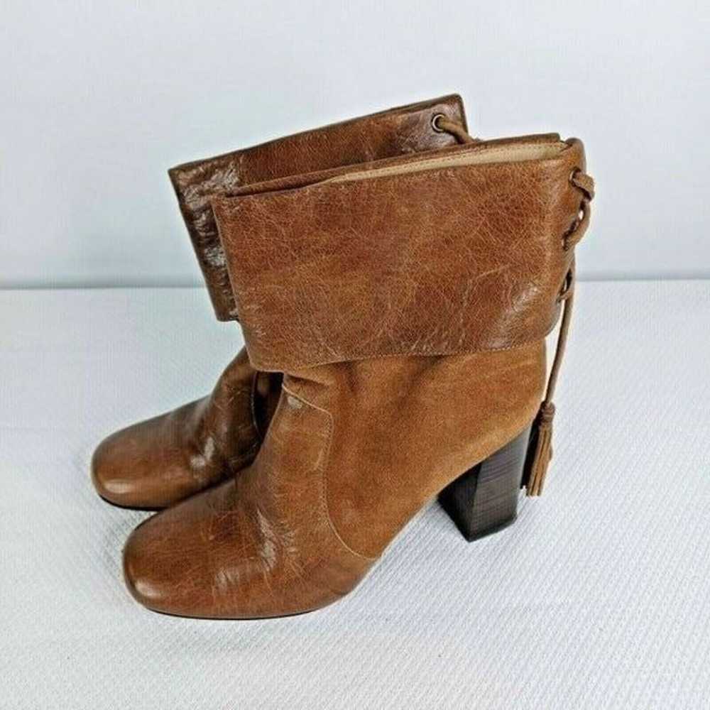 Levity Brianna Boots Booties Brown Leather Suede … - image 1