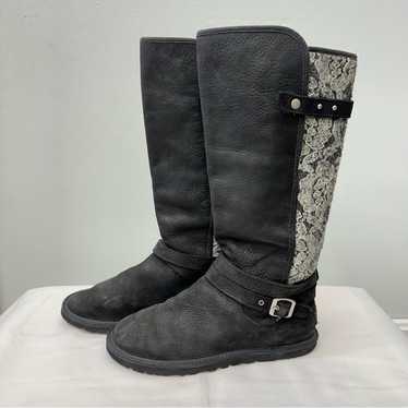 UGG Marielle black lace suede leather Boots women'