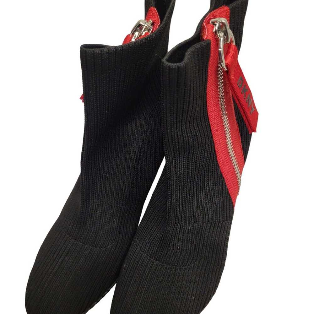 DKNY Warbi Black Knit Wedge Booties Women’s Size … - image 3