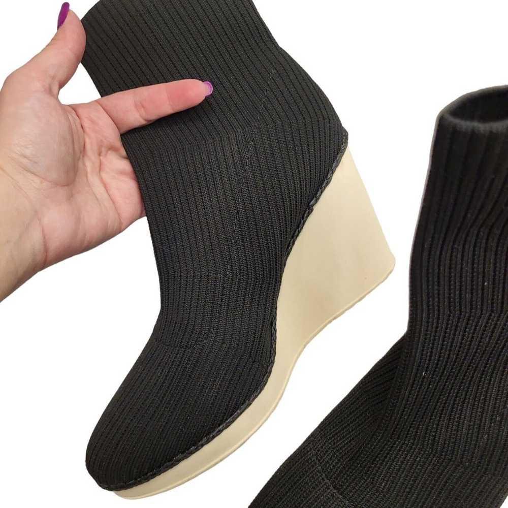 DKNY Warbi Black Knit Wedge Booties Women’s Size … - image 6