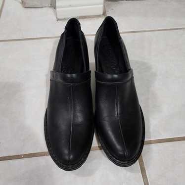 Born black leather heeled slip on loafers women's… - image 1