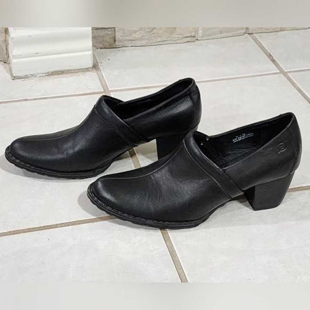Born black leather heeled slip on loafers women's… - image 4