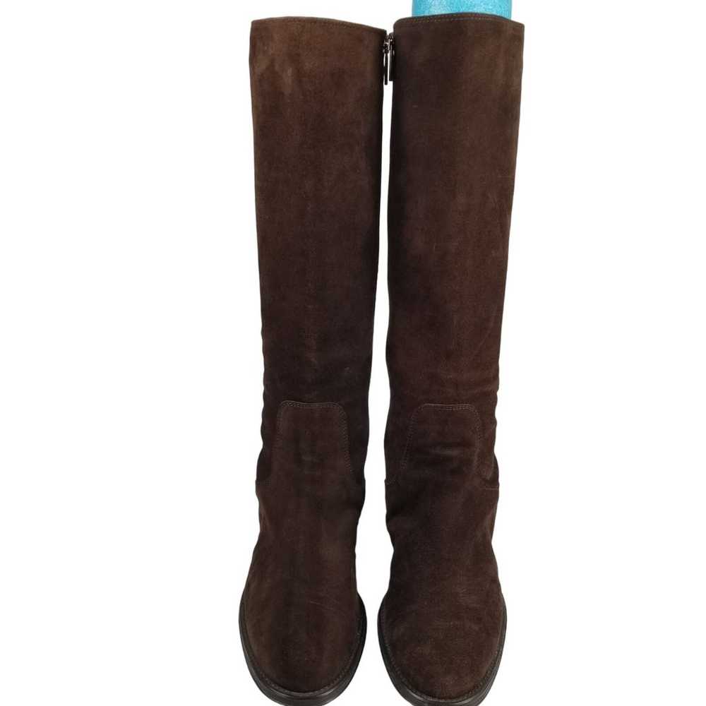 Aquatalia Unicorn Brown Suede Leather Tall Boots … - image 5