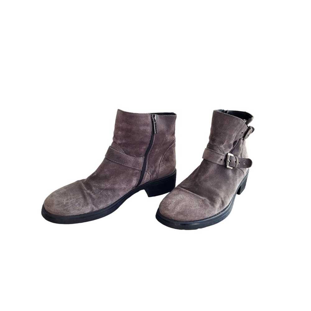 Aquatalia Gray Suede Leather Buckle Moto Boots Wo… - image 2