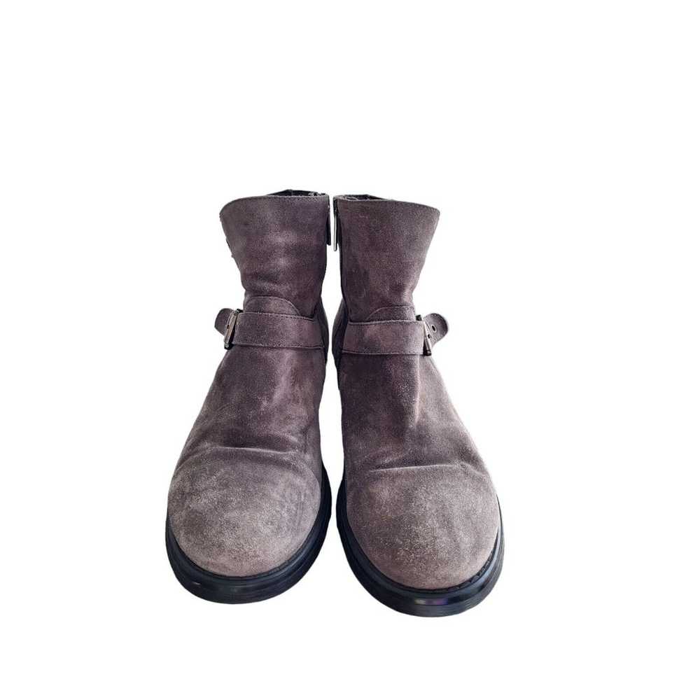 Aquatalia Gray Suede Leather Buckle Moto Boots Wo… - image 3
