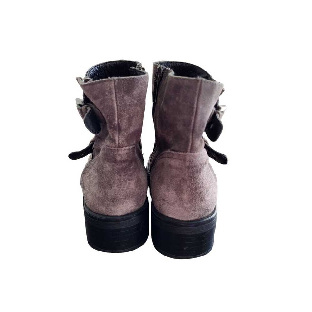Aquatalia Gray Suede Leather Buckle Moto Boots Wo… - image 5