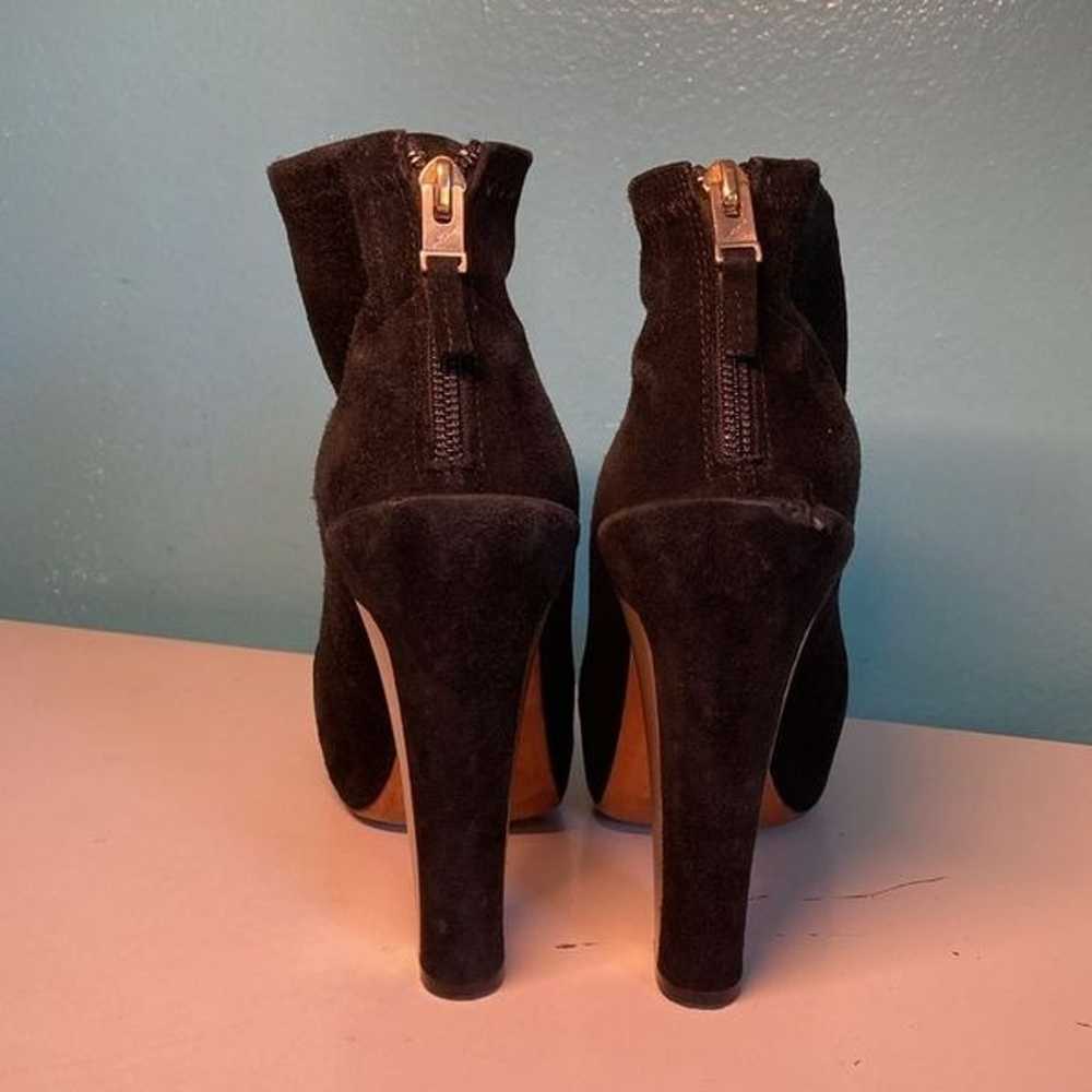 Brian Atwood Black Suede Heeled Ankle Boots Size … - image 3