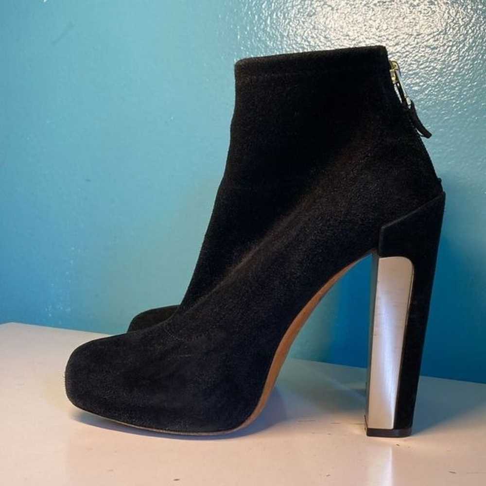 Brian Atwood Black Suede Heeled Ankle Boots Size … - image 4