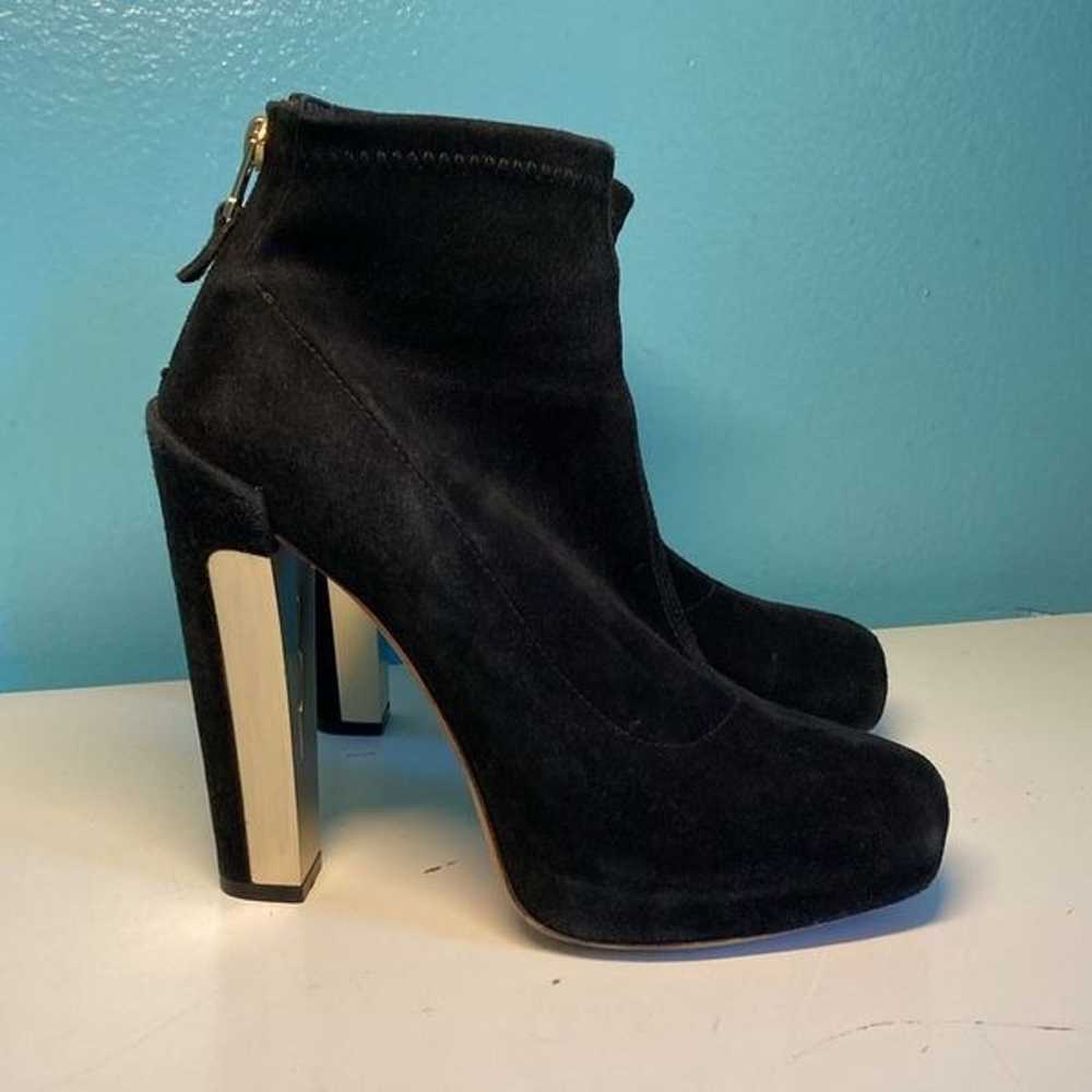 Brian Atwood Black Suede Heeled Ankle Boots Size … - image 6