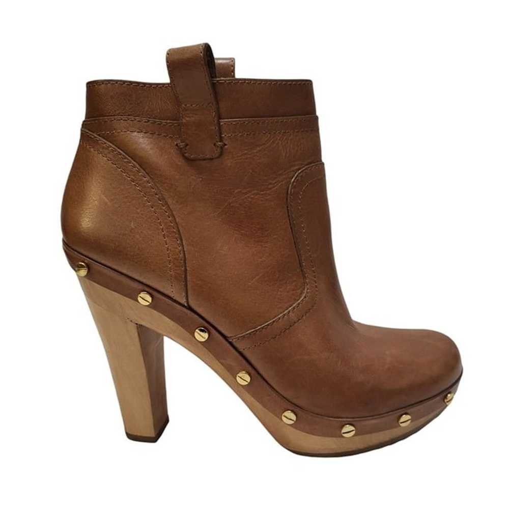 TORY BURCH Ginevra Boots Brown Leather Platform S… - image 1