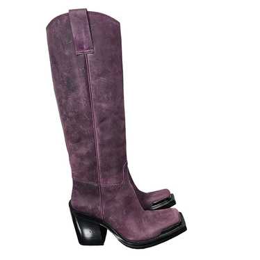 Jeffrey Campbell Verana Purple Leather Boots, Wome