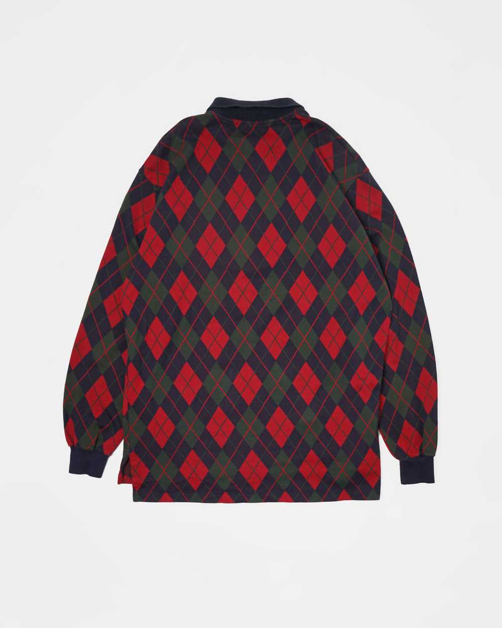 Knit Polo L/S / Navy Argyle - image 5