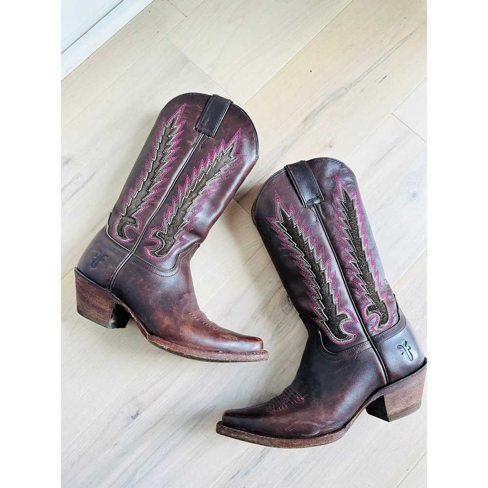 Vintage Y2K  Frye Western Boots Y2K Brown Size 6.… - image 4