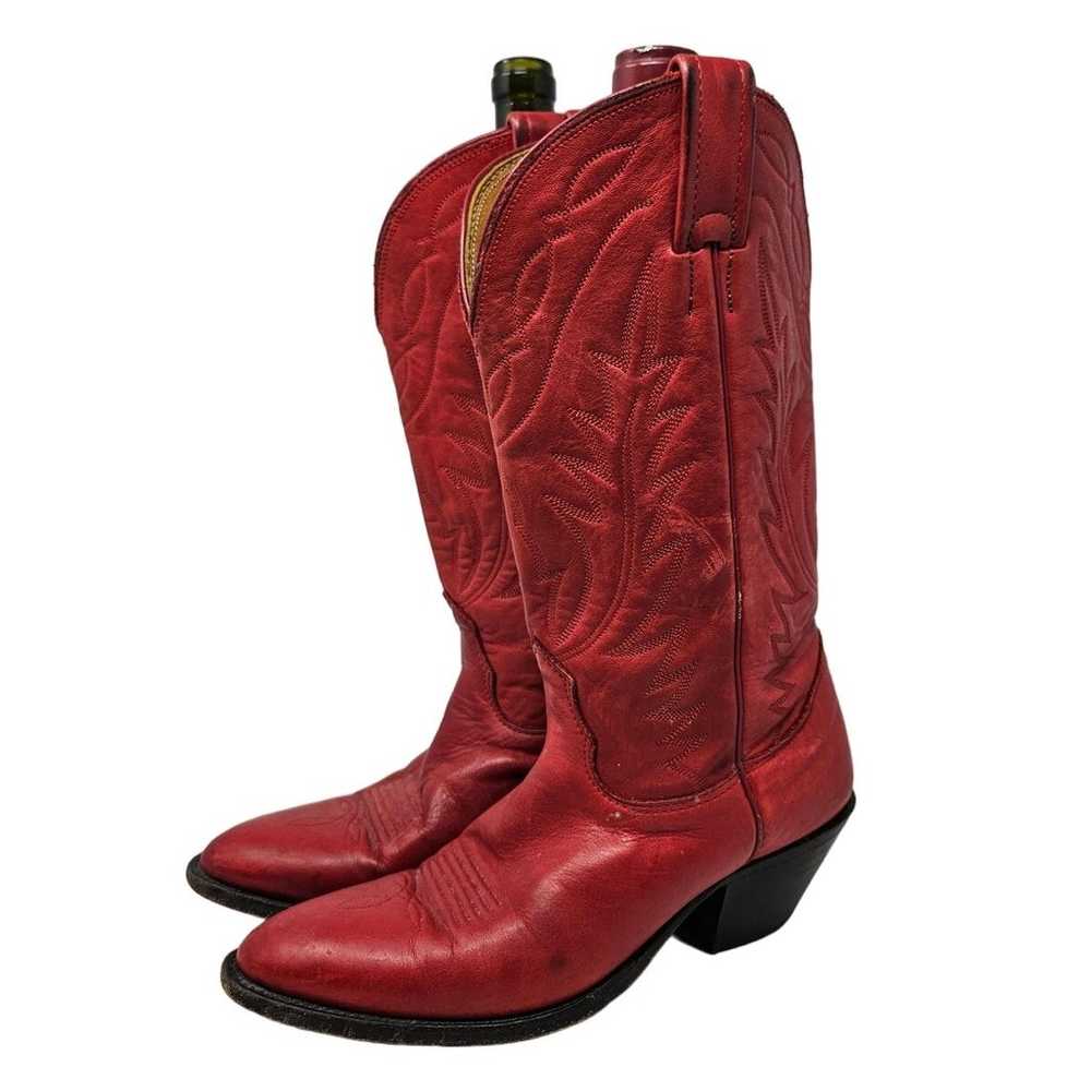 Nocona 7.5 Red Leather Cowgirl Rodeo Western Boot… - image 3