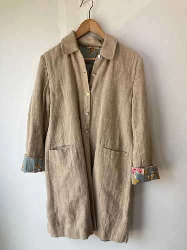 Pero Tan Burlap Like Reversible Coat