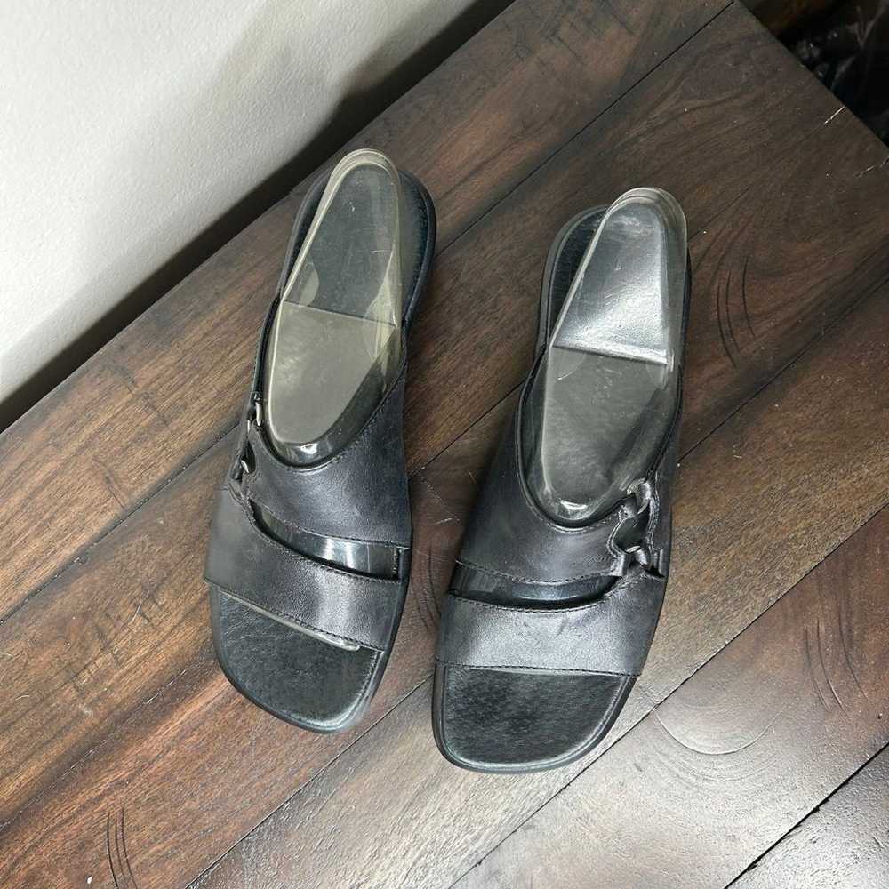 Vintage 90s 1990s 2000s y2k square toe sandals bl… - image 10