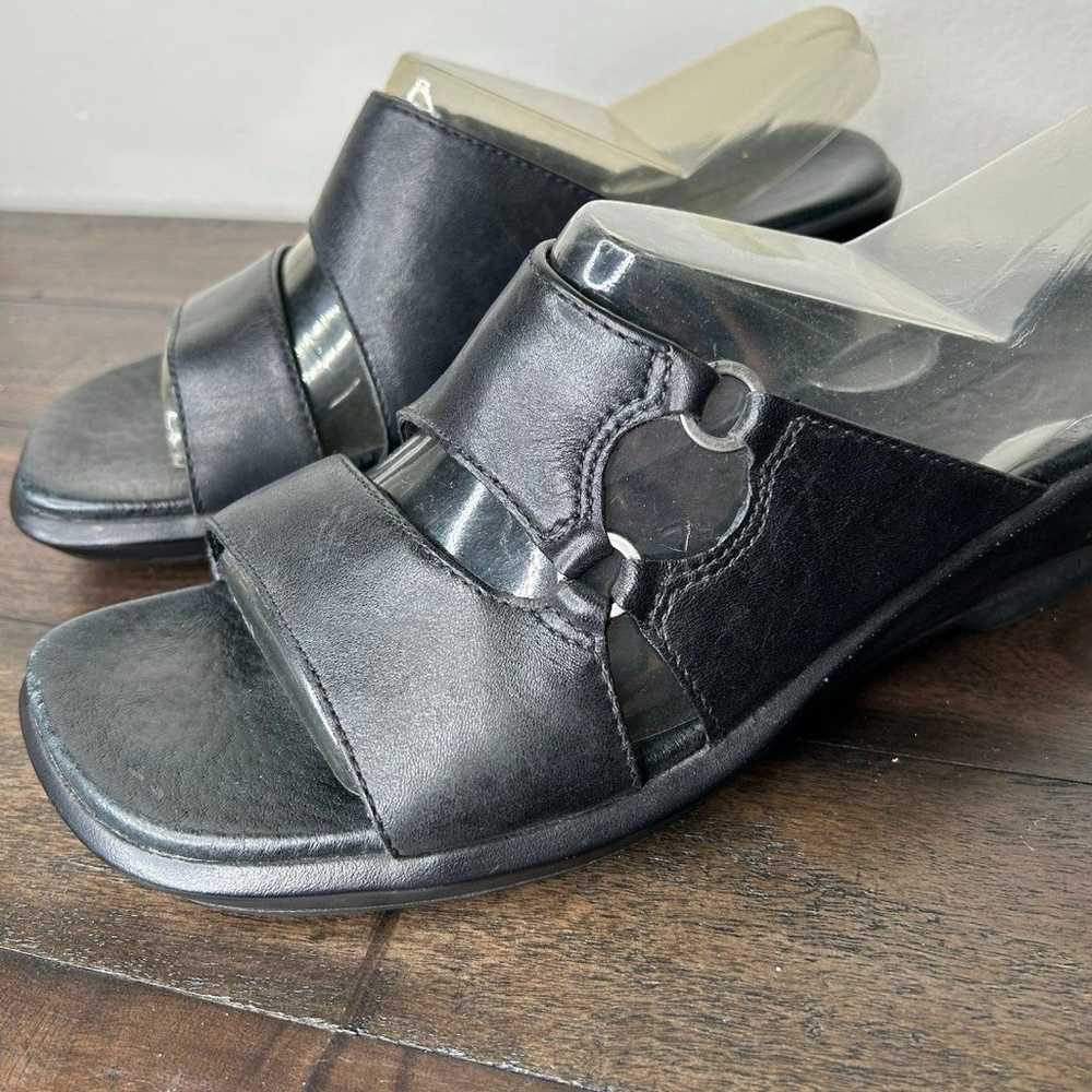 Vintage 90s 1990s 2000s y2k square toe sandals bl… - image 2