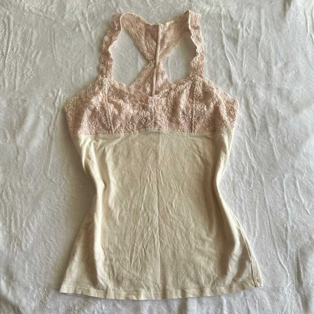 Cute Pink Lace Tank Top - image 1