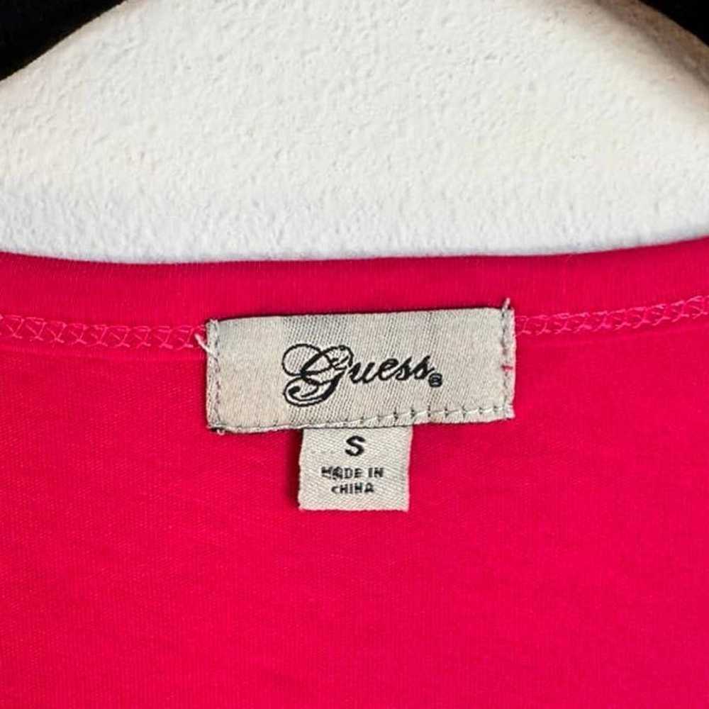 Vintage Guess Pink Cotton Rhinestone Logo T-Shirt… - image 4