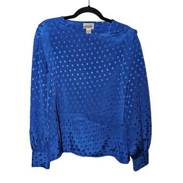 Vintage blue polka dot blouse - image 1