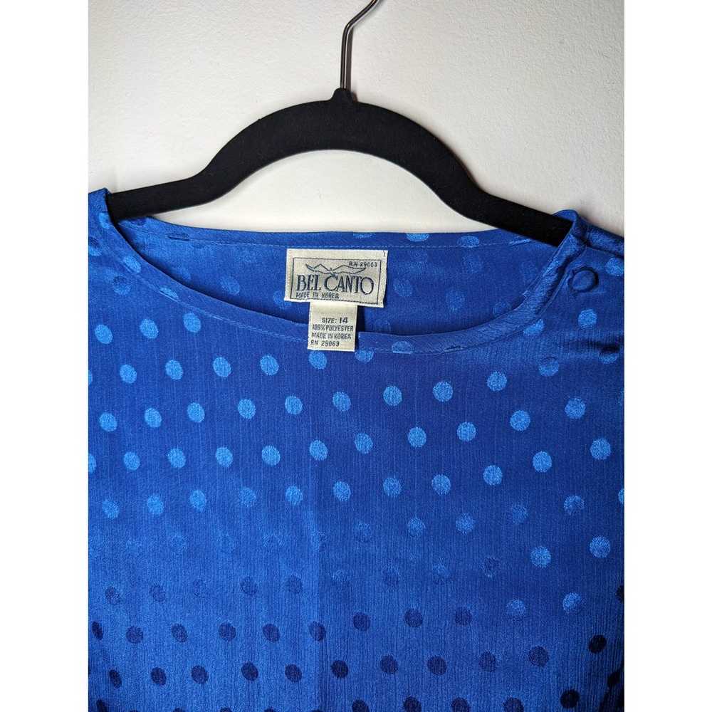 Vintage blue polka dot blouse - image 2
