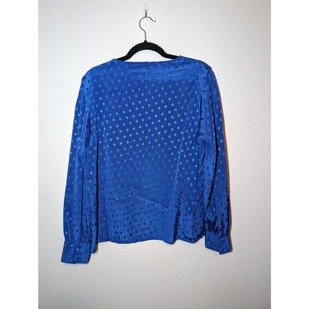 Vintage blue polka dot blouse - image 4