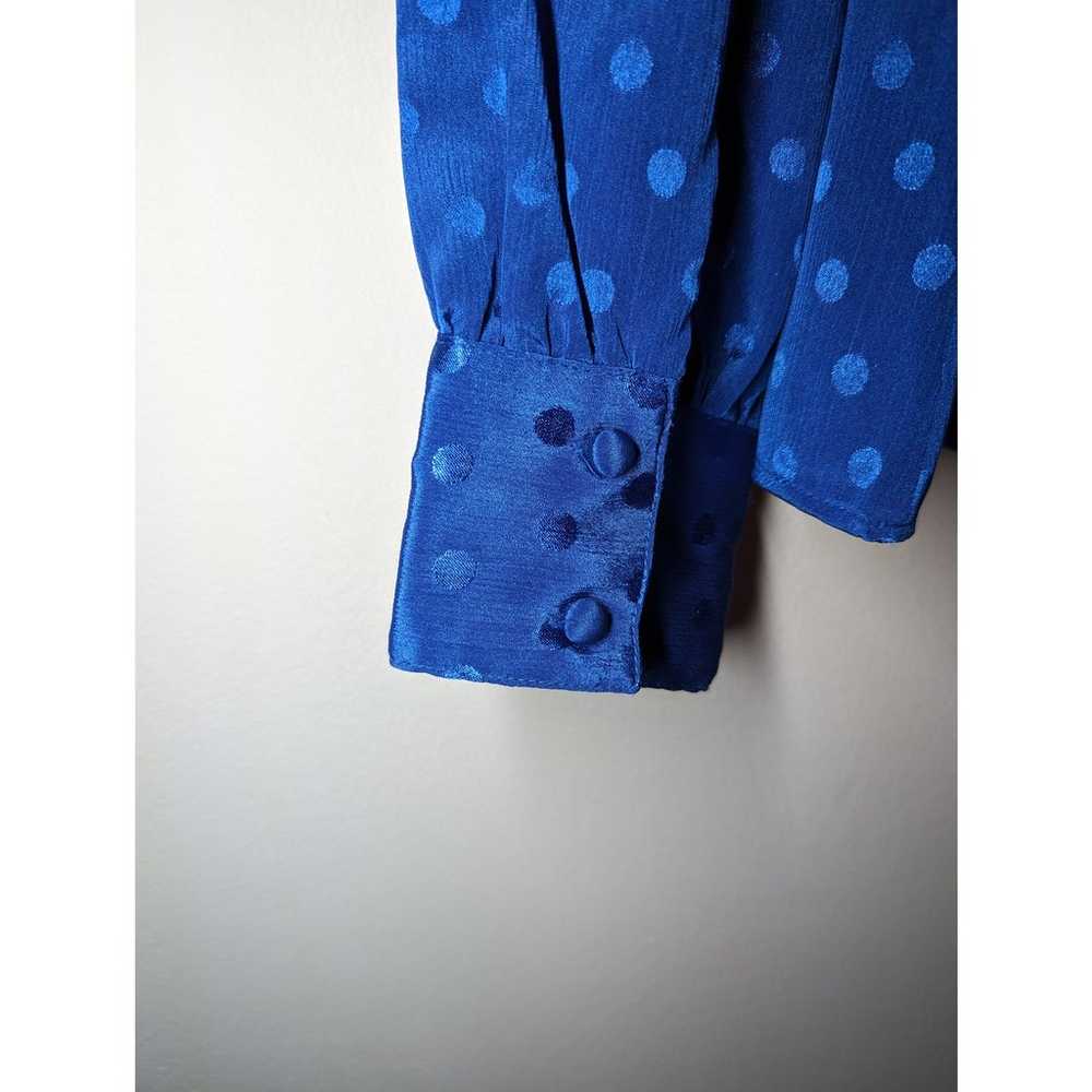 Vintage blue polka dot blouse - image 5
