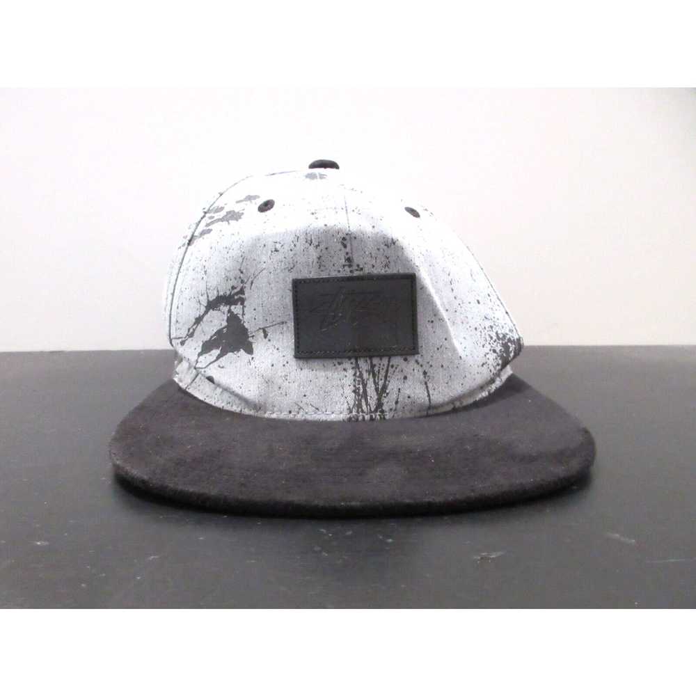 Vintage Stussy Hat Cap Snap Back Gray Black Surf … - image 1