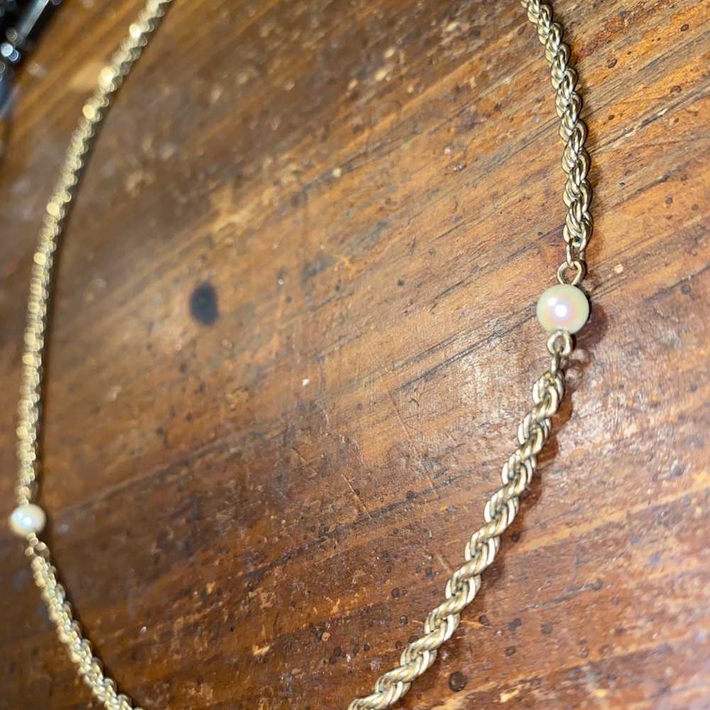 Vintage Gold Filled and Pearl Necklace - image 3