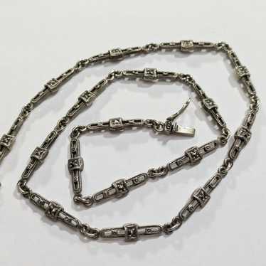 Sterling Silver Marcasite Necklace - image 1