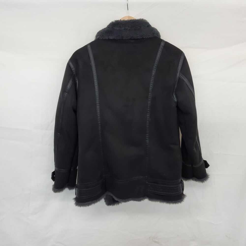 Zara Black Faux Fur Lined Full Zip Jacket WM Size… - image 2