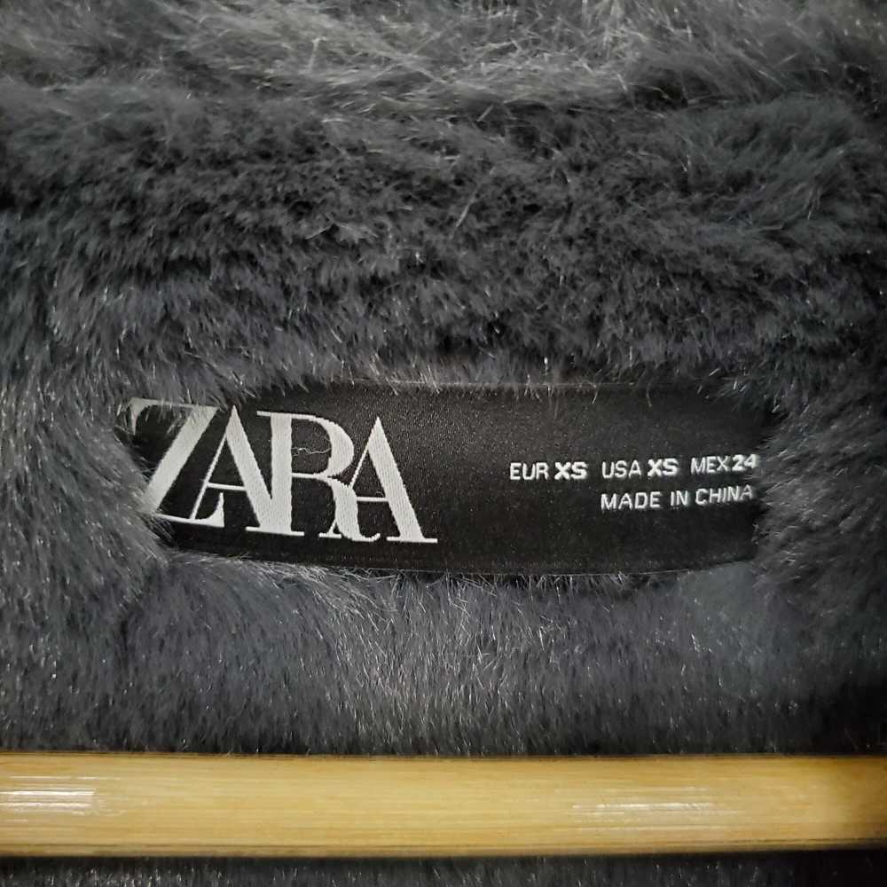 Zara Black Faux Fur Lined Full Zip Jacket WM Size… - image 3